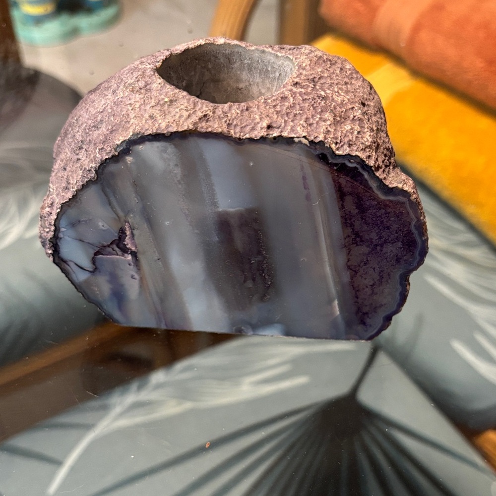 Natural Agate Candle Holder